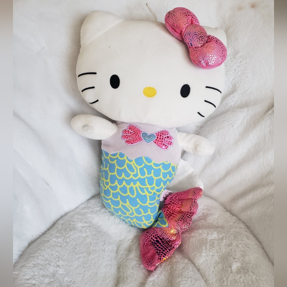 Hello Kitty Plush with Blue and Pink Mermaid Design